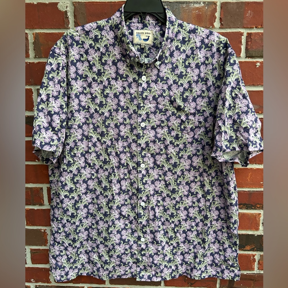 Yiume David’s Wear Tribute To William Morris Button Up Floral Hawaiian Shirt E8